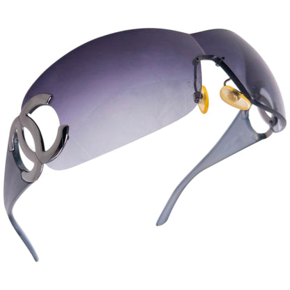 Vintage 2000s Chanel Rimless Sunglasses | O/S, Black