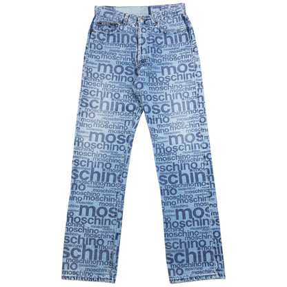 Vintage 2000s Moschino Jeans Monogram Denim Jeans Size W28 | W28, Blue