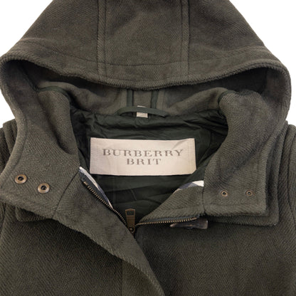 Vintage Burberry Brit Wool Duffle Jacket Womens Size S | O/S, Green
