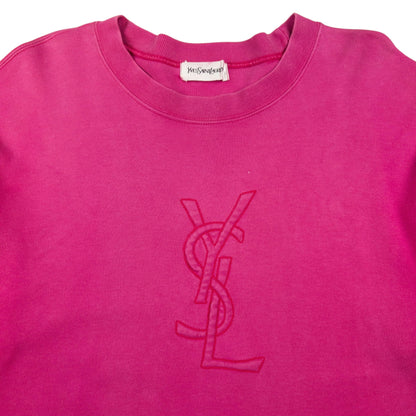 Vintage YSL Yves Saint Laurent Embroidered Sweatshirt Womens Size M