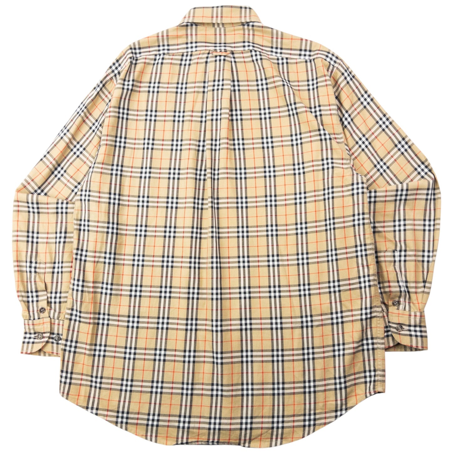 Vintage 90s Burberry Nova Check Long Sleeve Button Up Shirt Size S | Small, Beige