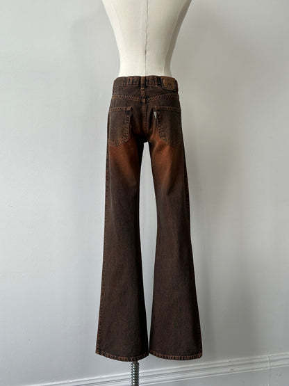 Vintage 2000s Low Waist Flared Denim Jeans - W26