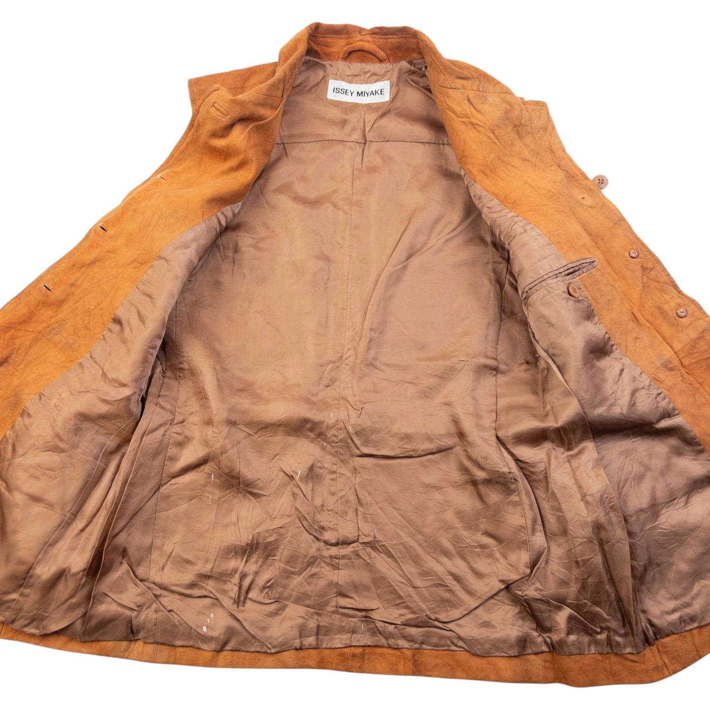 Vintage 90s Issey Miyake Suede Waistcoat Womens Size L | Large, Brown