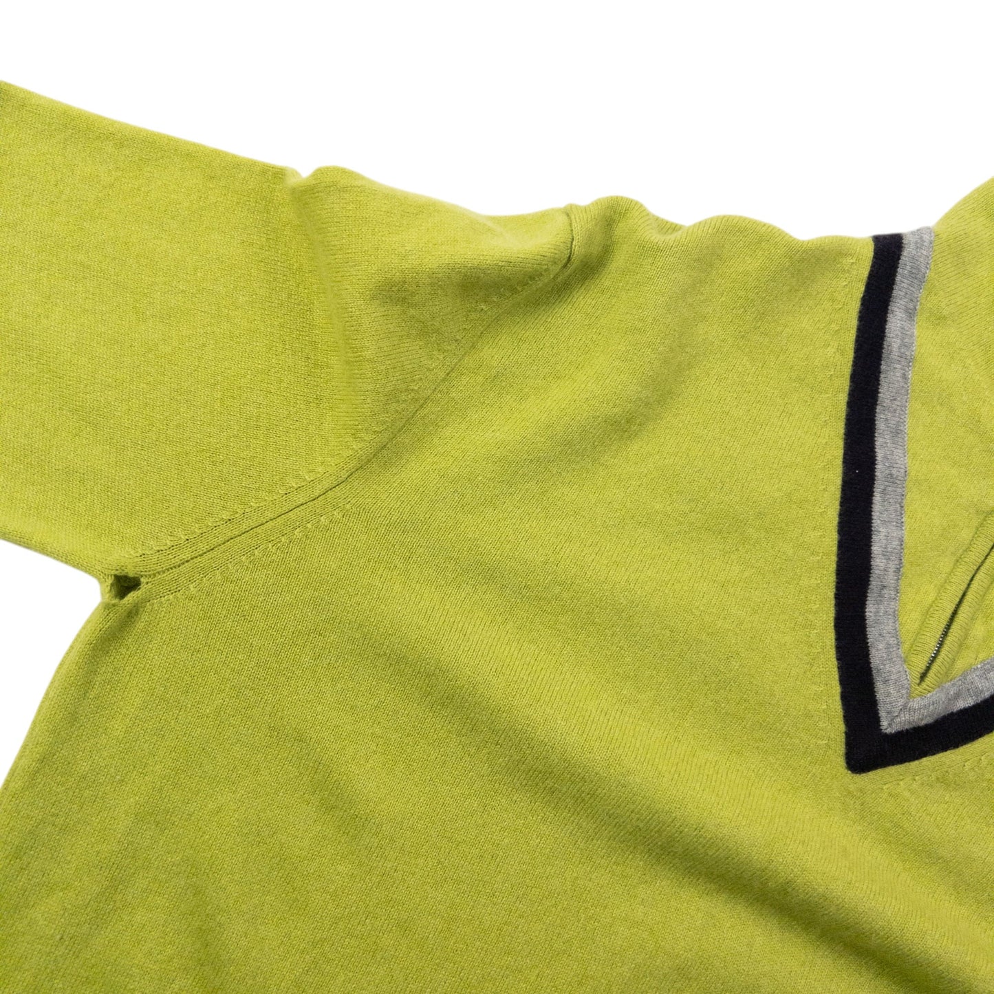 Vintage 90s Hermès Q Zip Cashmere Jumper Size XL | Medium, Green