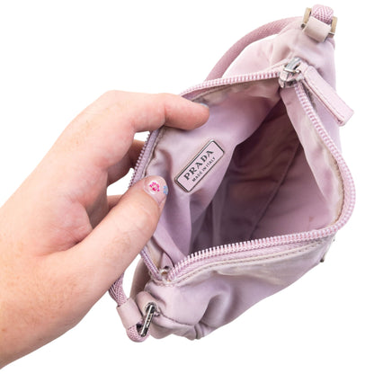 Vintage 2000s Prada Mini Baguette Shoulder Bag | O/S, Pink