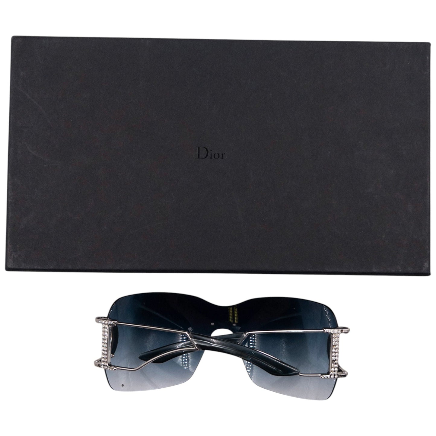 Vintage 2000s Dior Swarovski DIORLY 1 Rimless Sunglasses | O/S, Blue