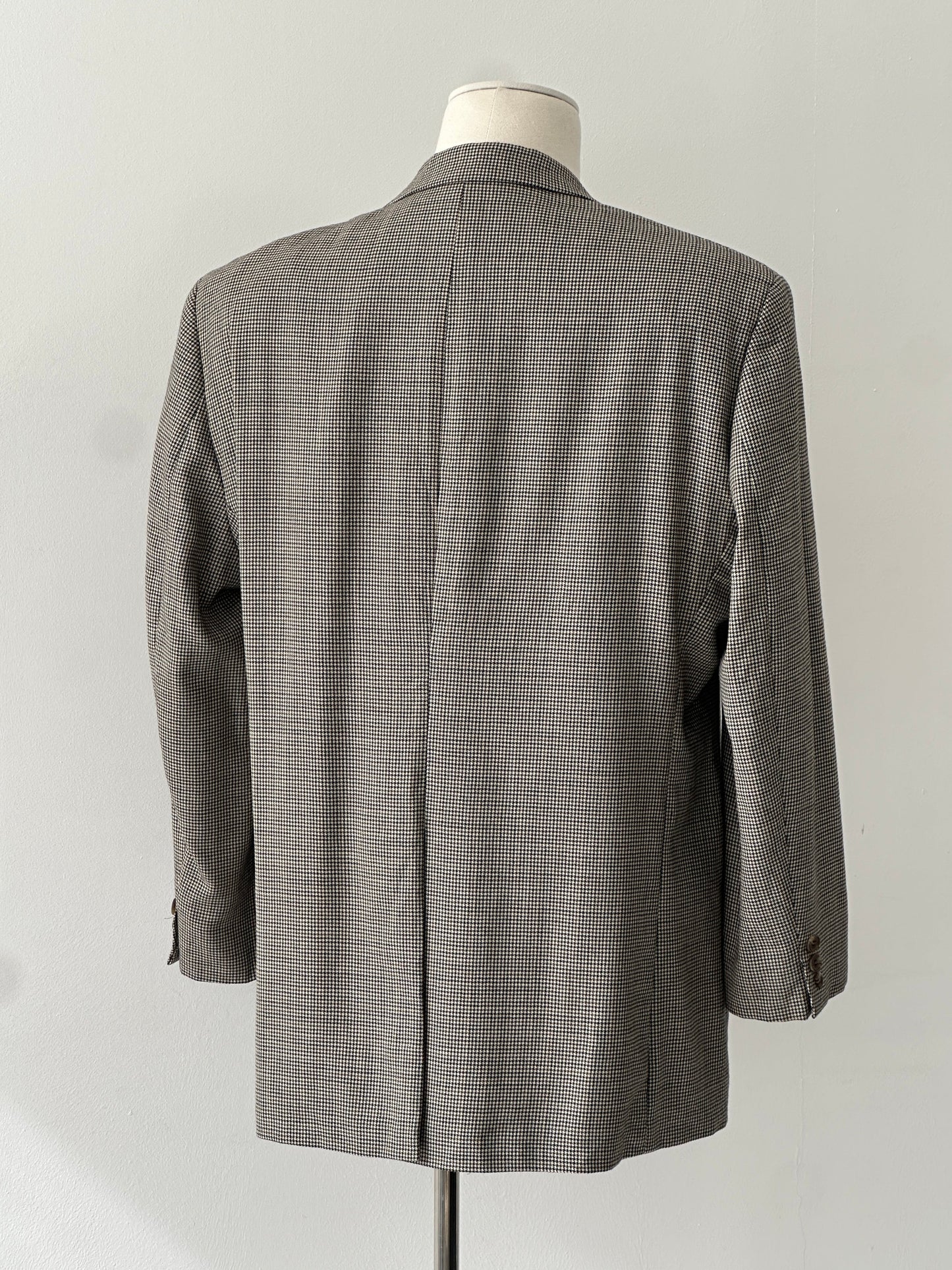 Ralph Lauren 1990s Dogtooth Check Single Breasted Blazer - 44R