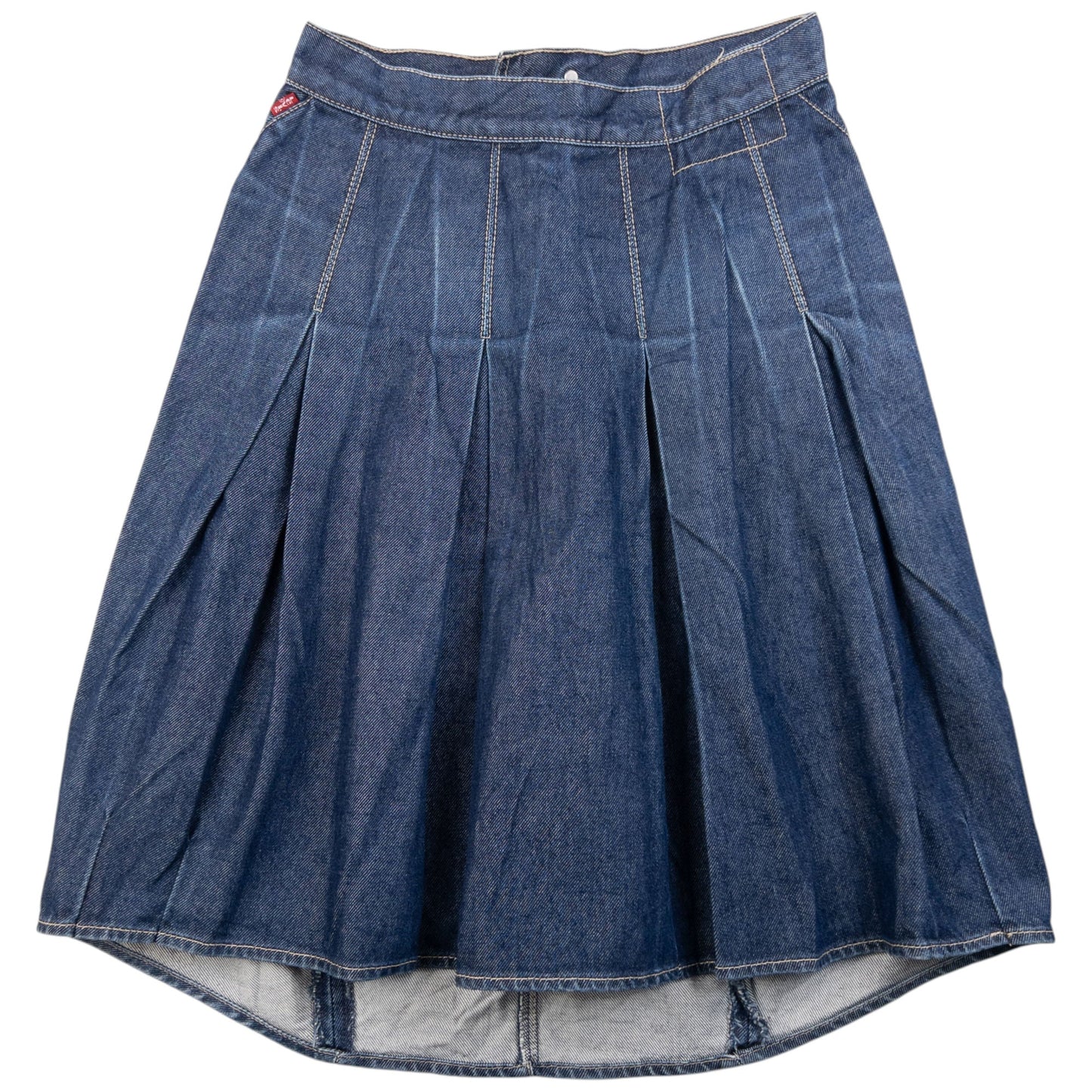Vintage 2000s Levi's Pleated Back Denim Skirt Womens Size W26 | W26, Blue