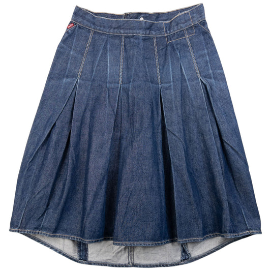 Vintage 2000s Levi's Pleated Back Denim Skirt Womens Size W26 | W26, Blue