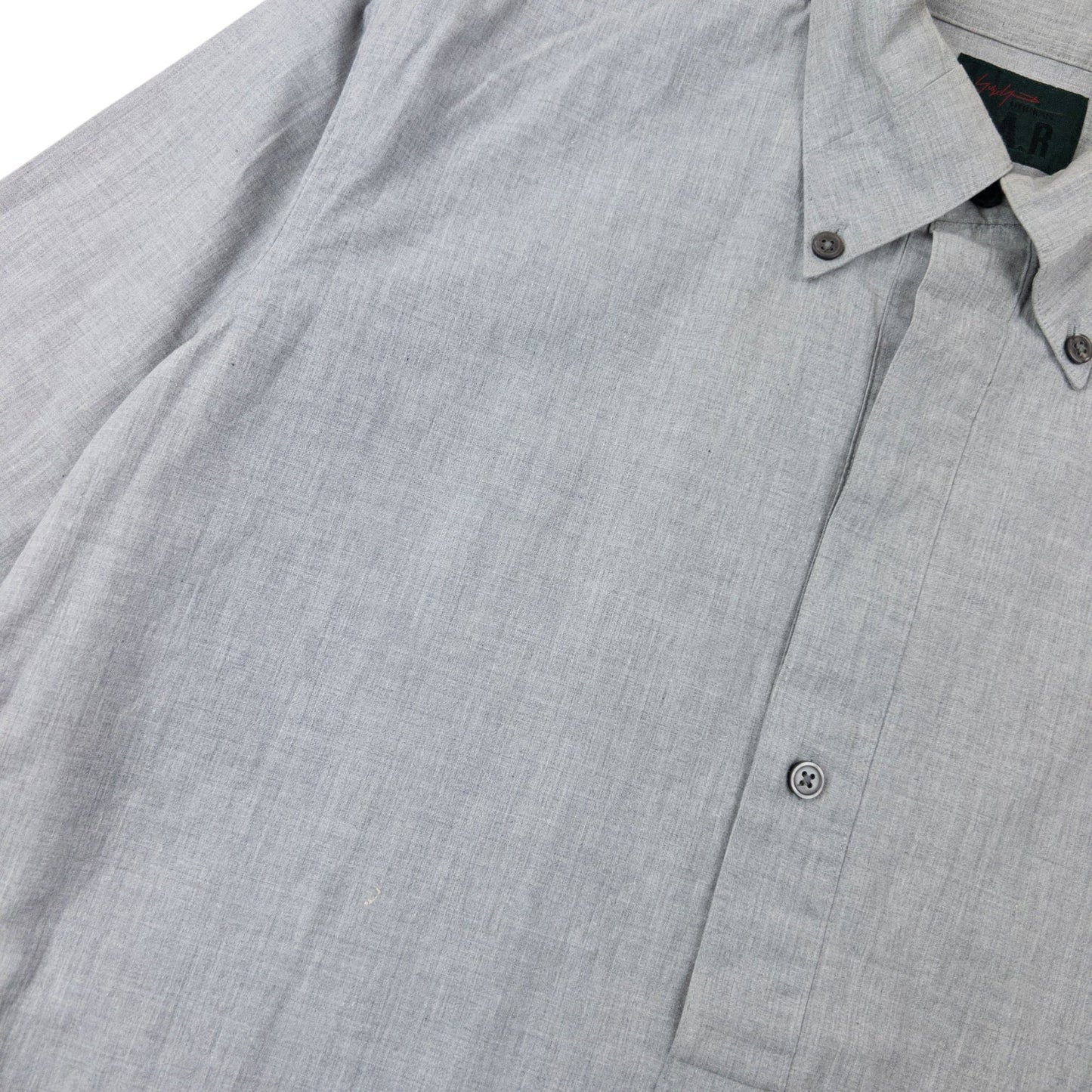 Vintage 90s Yohji Yamamoto D'Urban A.A.R Half Button Up Shirt Size M | Medium, Grey