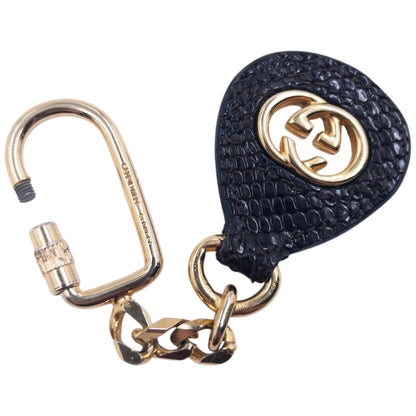 Vintage 90s Gucci Leather Tag Carabiner Key Ring | O/S, Multicoloured