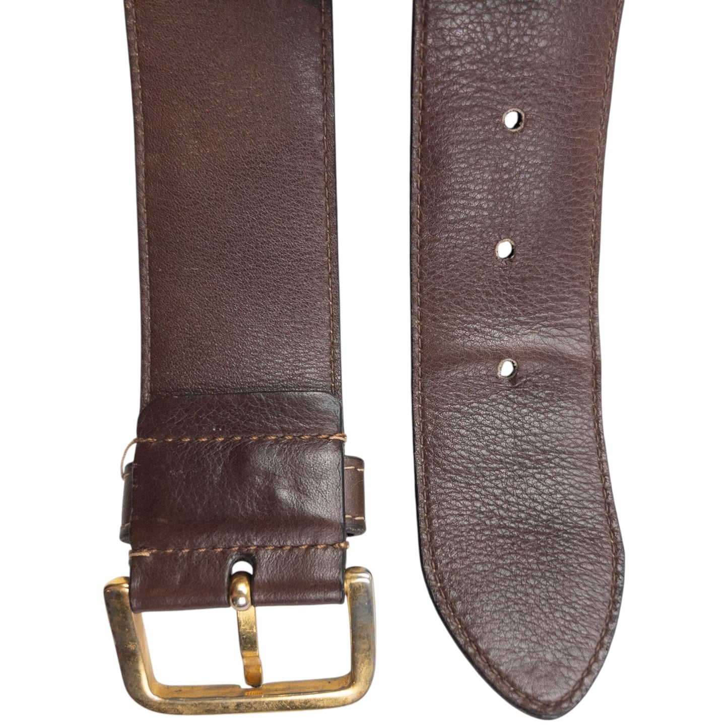 Vintage 90s Prada Studded Leather Belt Size M | O/S, Brown