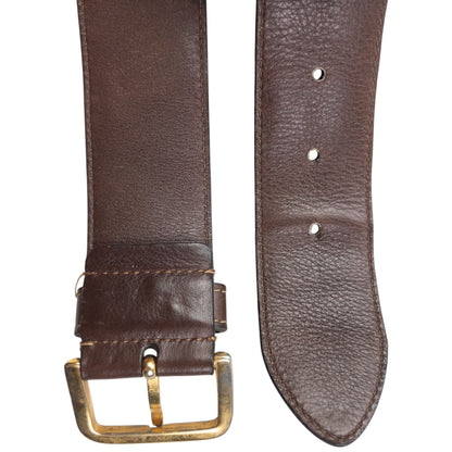 Vintage 90s Prada Studded Leather Belt Size M | O/S, Brown