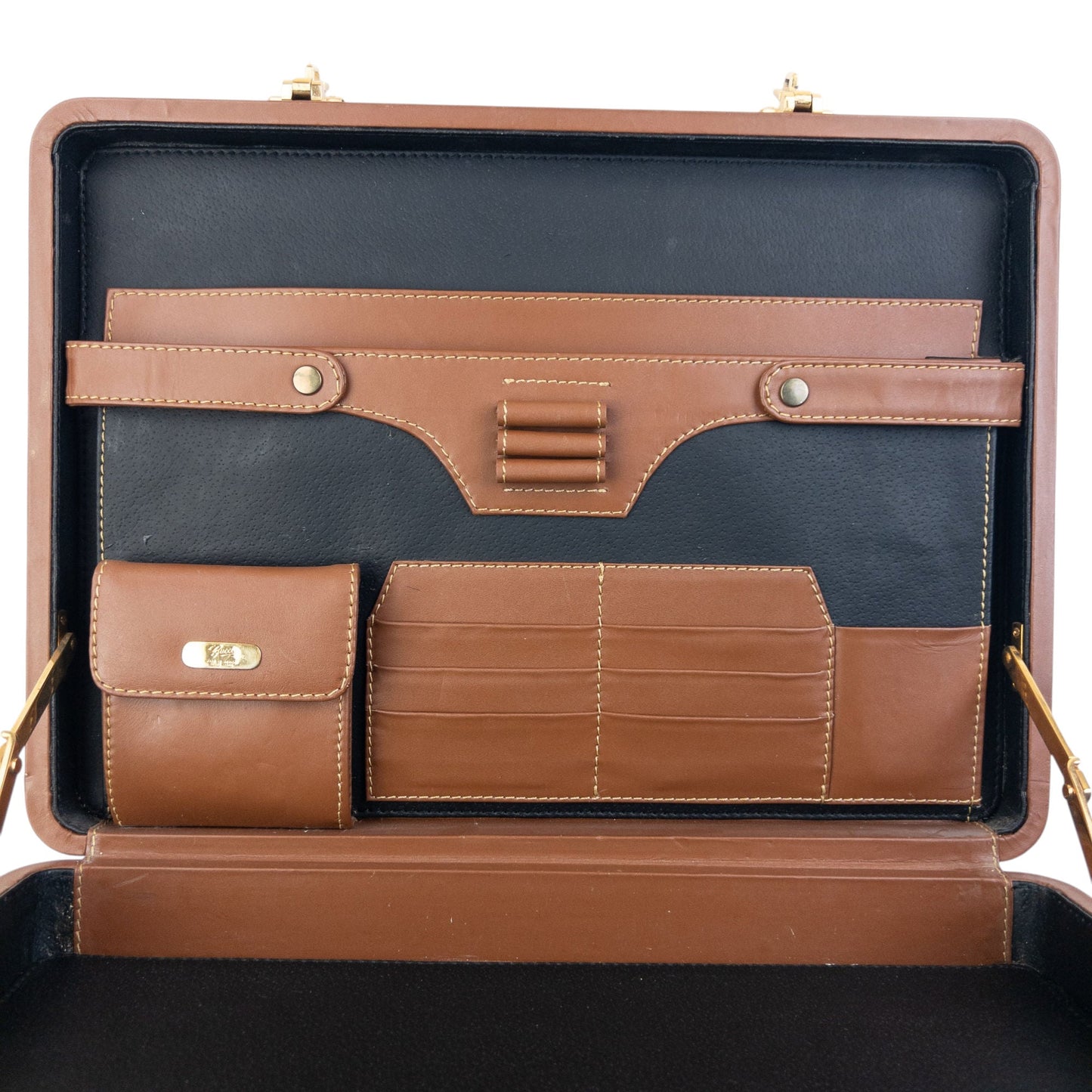 Vintage 80s Gucci Leather Briefcase | O/S, Black