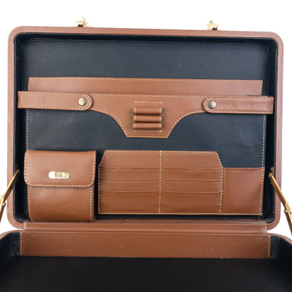 Vintage 80s Gucci Leather Briefcase | O/S, Black