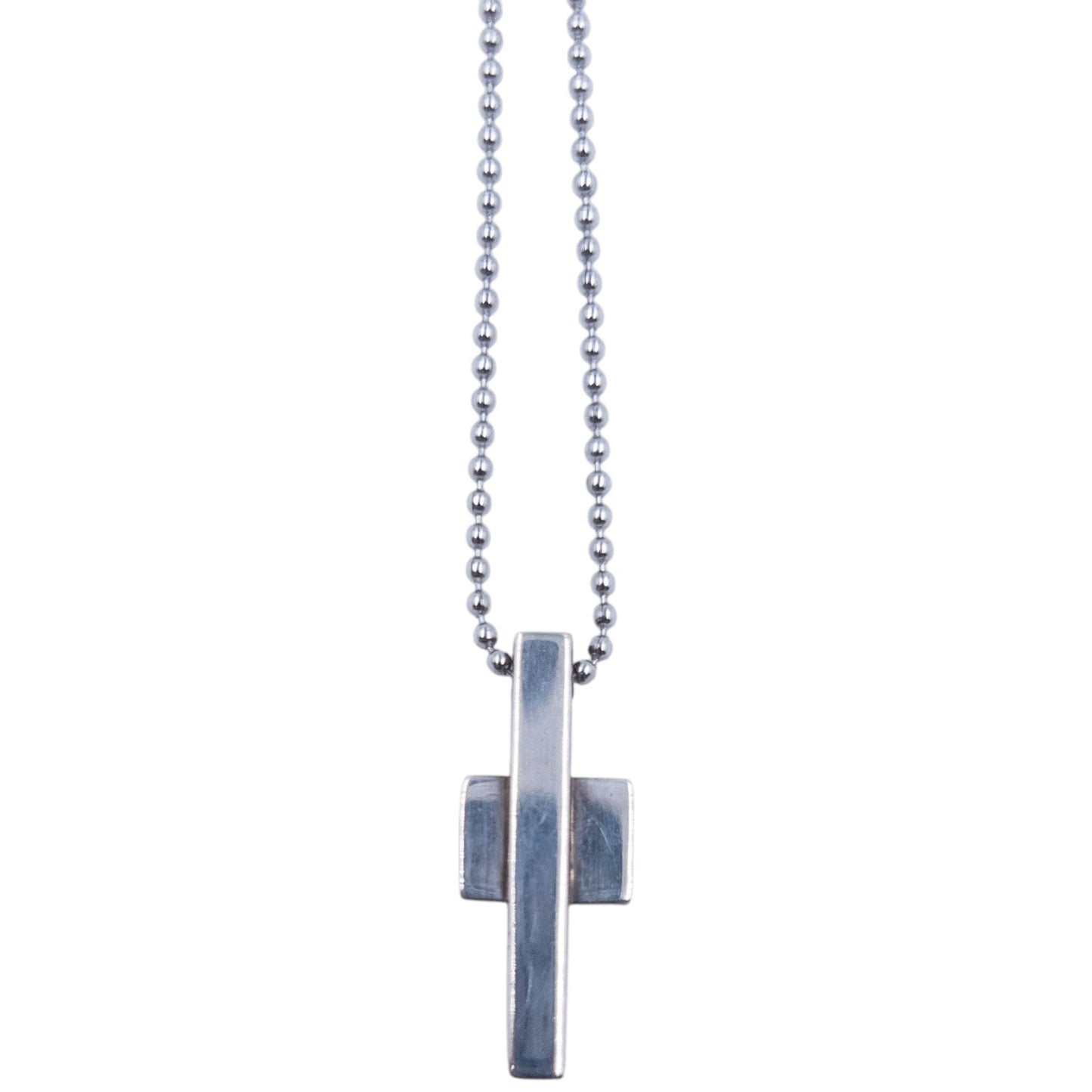 Vintage 2000s Gucci Silver Cross Pendant Necklace | O/S, Grey