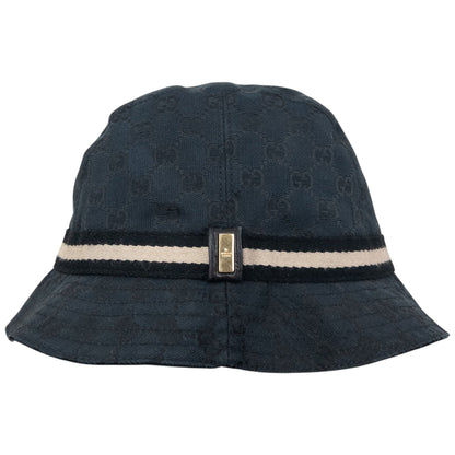 Vintage 2000s Gucci Monogram Bucket Hat Size XS | O/S, Black