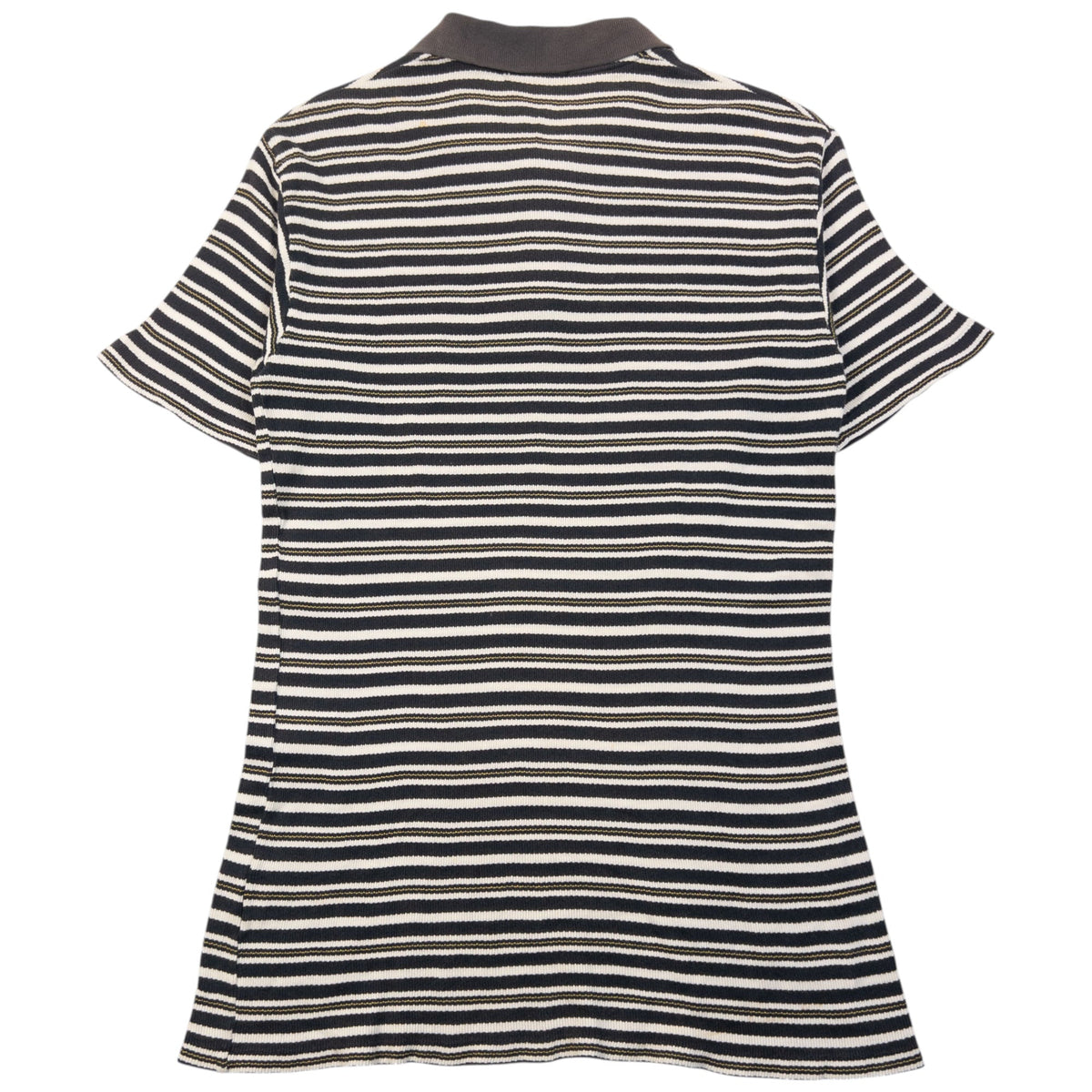 Vintage 2000s Issey Miyake Striped Polo Shirt Womens Size L | Large, Grey