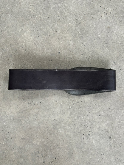 British Vintage 1990s Leather Chunky Belt - W28-30