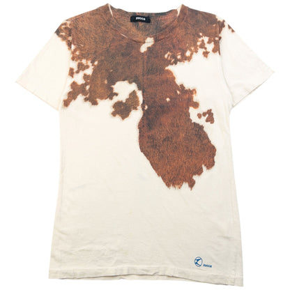 Vintage 2000s Cabane De Zucca By Issey Miyake Cow Print T Shirt Womens Size M | Medium, Brown