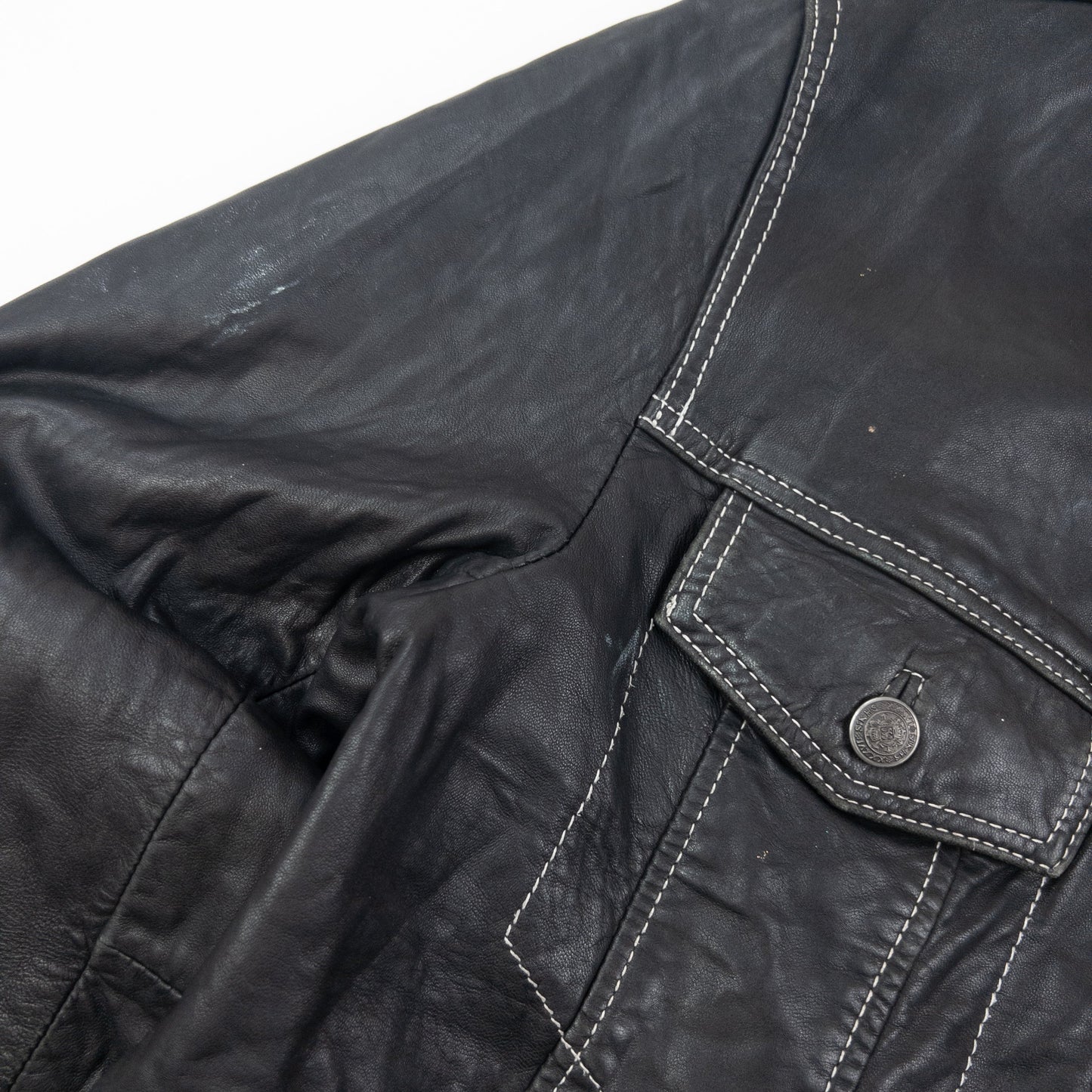 Vintage 2000s Jean Paul Gaultier Faux Leather Jacket Size M