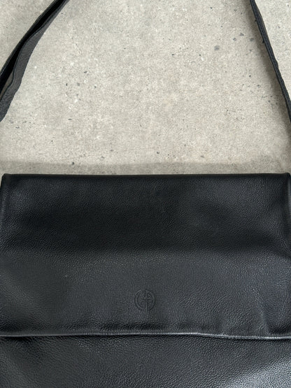Giorgio Armani 1990s Leather Logo Crossbody Bag