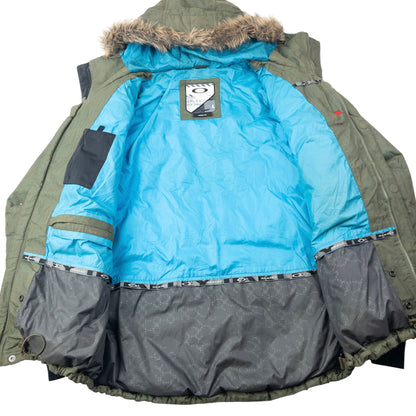 Vintage 2000s Oakley Fur Hood Puffer Jacket Size L | Large, Green