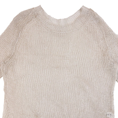 Vintage 2000s Yohji Yamamoto Loose Knit Dress Womens Size L | Large, Silver Grey