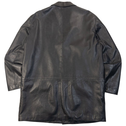 Vintage 90s Gianni Versace Button Up Leather Jacket Size XL | XL, Black
