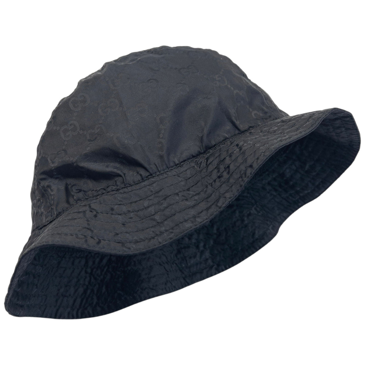 Vintage 2000s Gucci Monogram Bucket Hat | O/S, Black