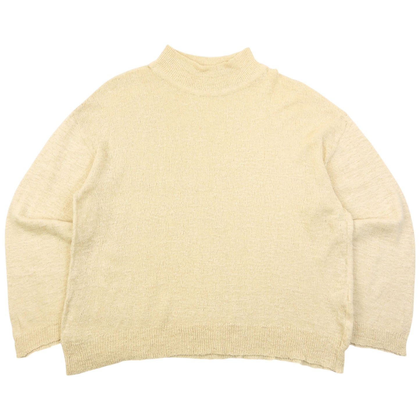 Vintage 90s Issey Miyake PERMANENTE Silk Knit Jumper Size L | Large, Cream