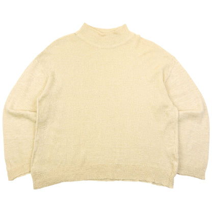 Vintage 90s Issey Miyake PERMANENTE Silk Knit Jumper Size L | Large, Cream