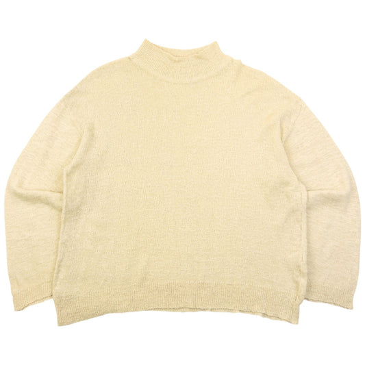 Vintage 90s Issey Miyake PERMANENTE Silk Knit Jumper Size L | Large, Cream