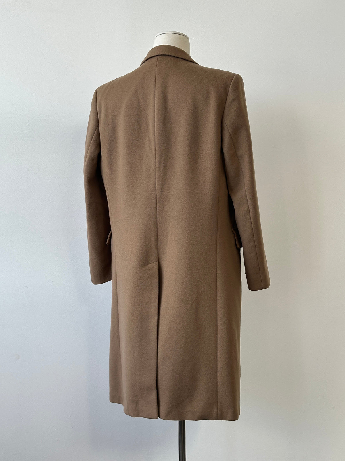 Vintage 1990s Pure New Wool Concealed Placket Coat - L