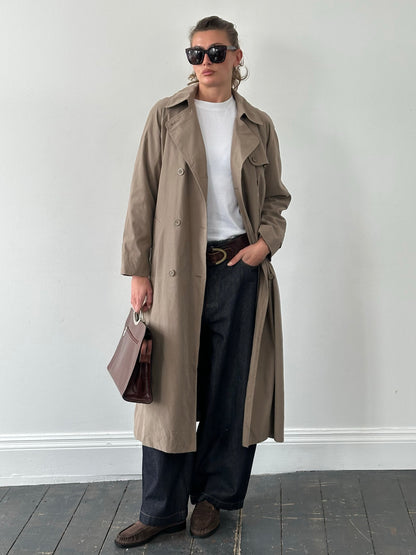 London Fog 1990s Double Breasted Belted Trench Coat - S