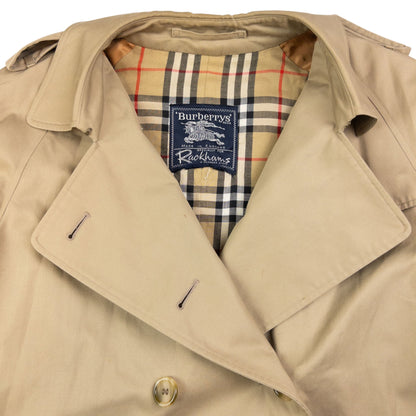 Vintage Burberry Nova Check Lined Trench Jacket Womens Size XL