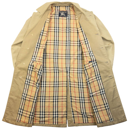 Vintage 90s Burberry Nova Check Lined Trench Jacket Size M | Medium, Beige