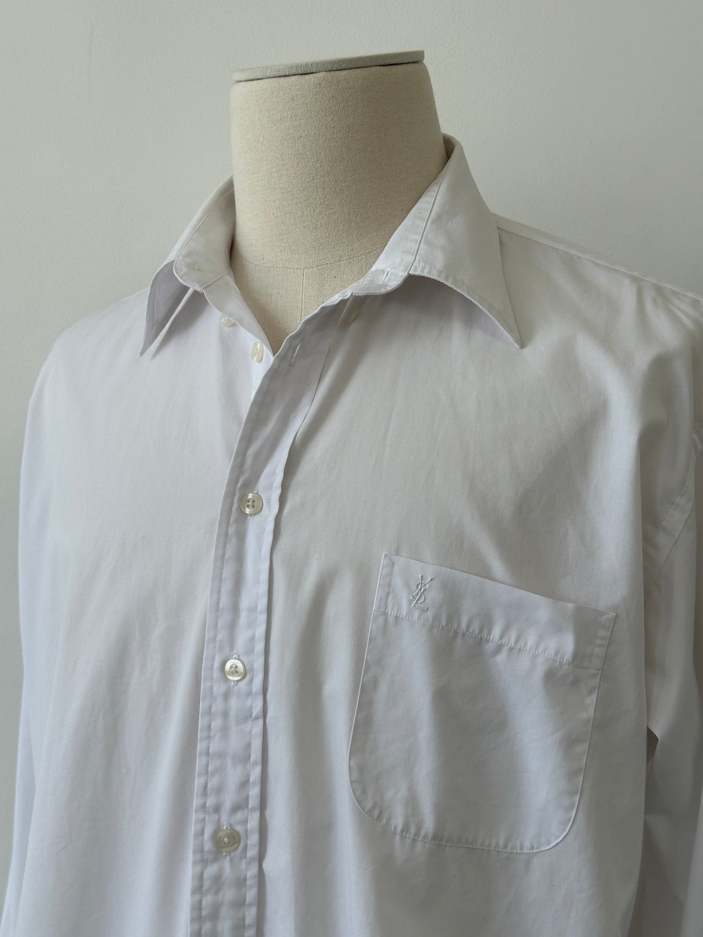 Yves Saint Laurent Pour Homme 2000s Cotton Logo Shirt - XL