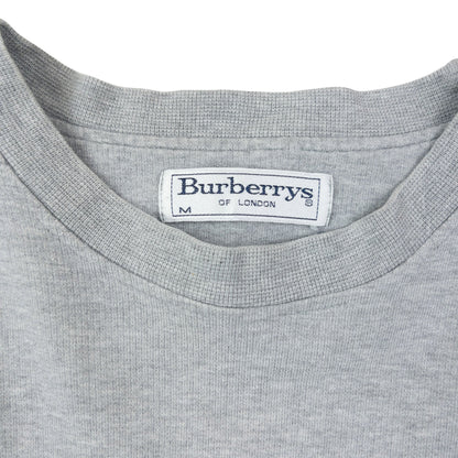 Vintage 90s Burberry Embroidered Sweatshirt Size M | Medium, Grey