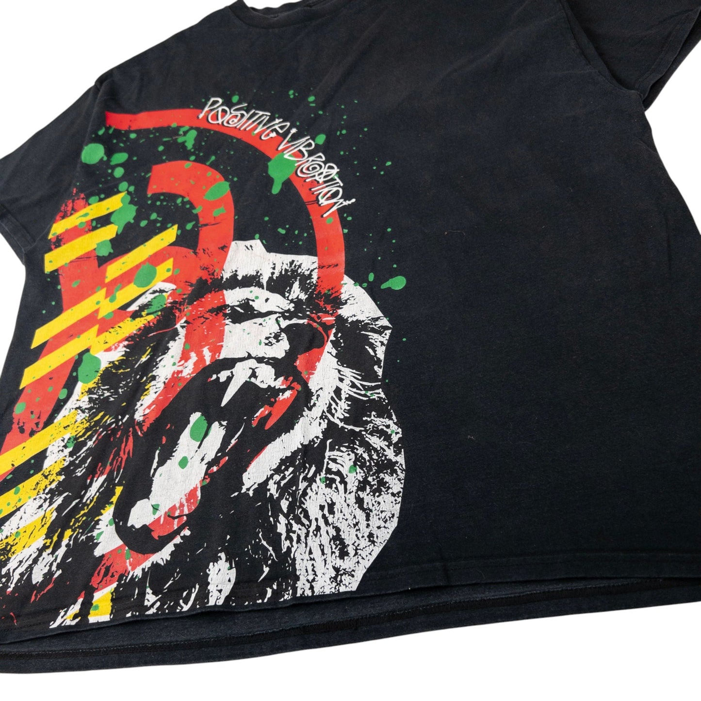 Vintage Stussy Positive Vibration Lion Graphic T Shirt Size XXL