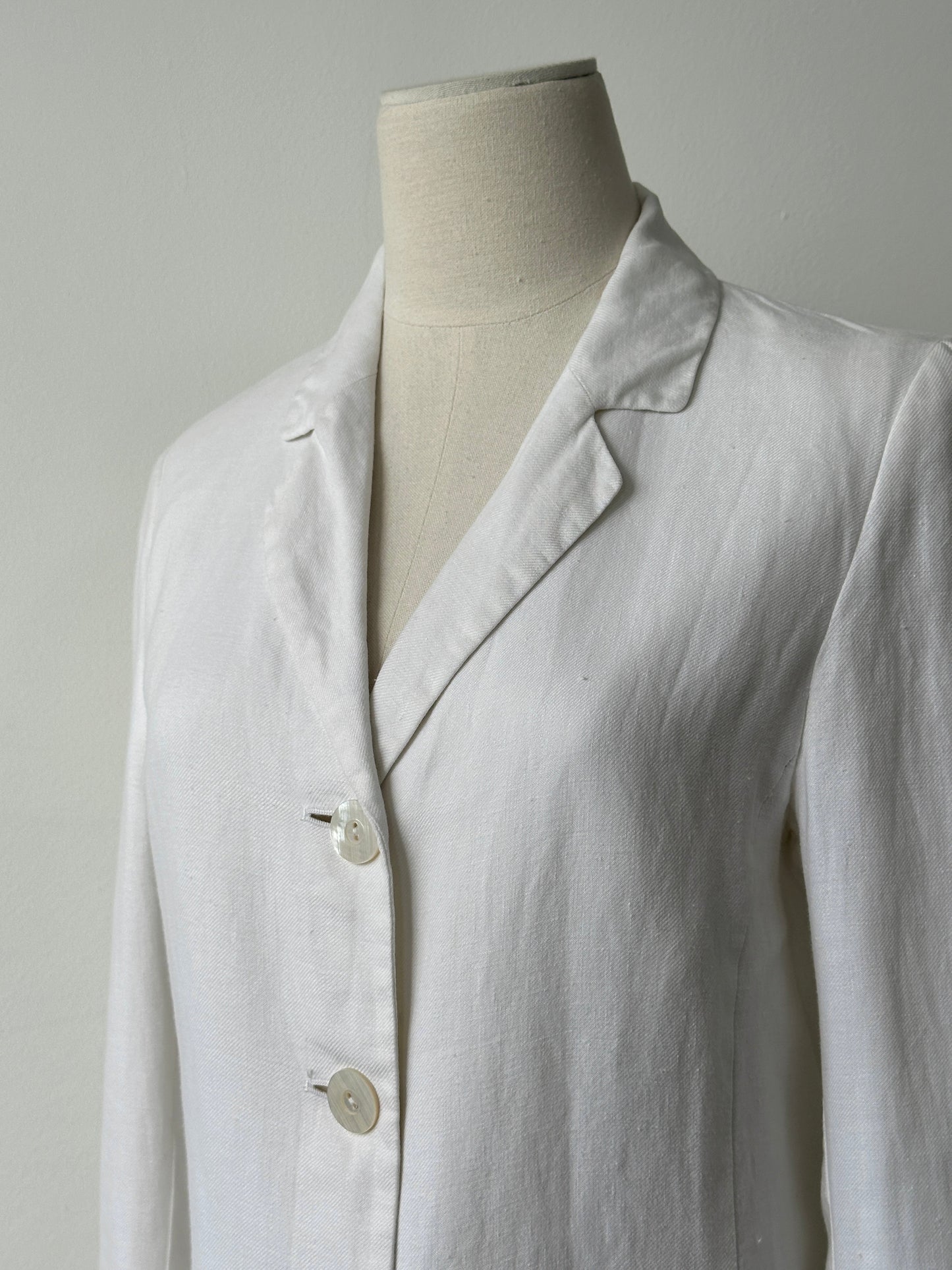 Max Mara 1990s Pure Linen Single Breasted Jacket - S