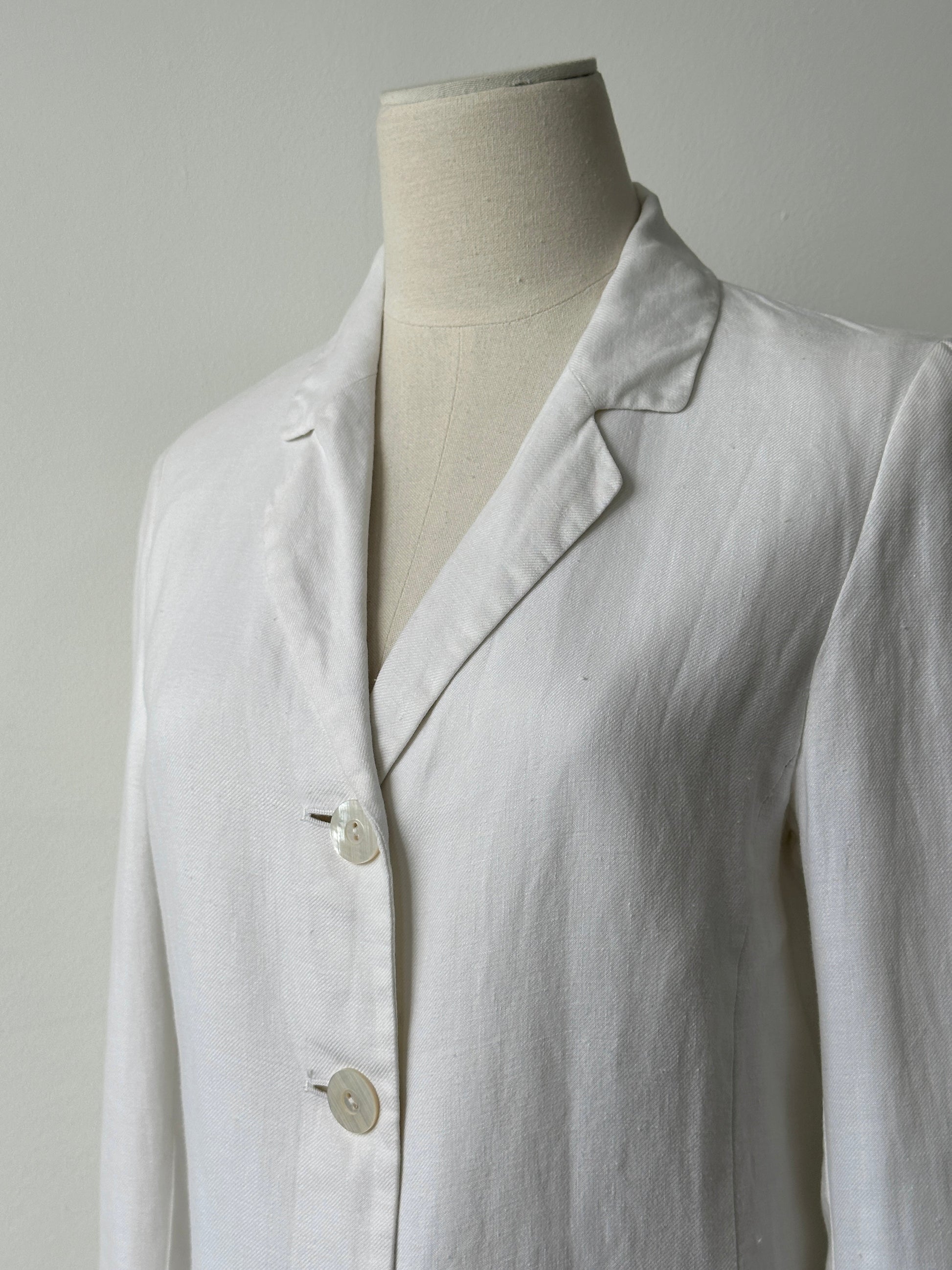 Max Mara 1990s Pure Linen Single Breasted Jacket - S