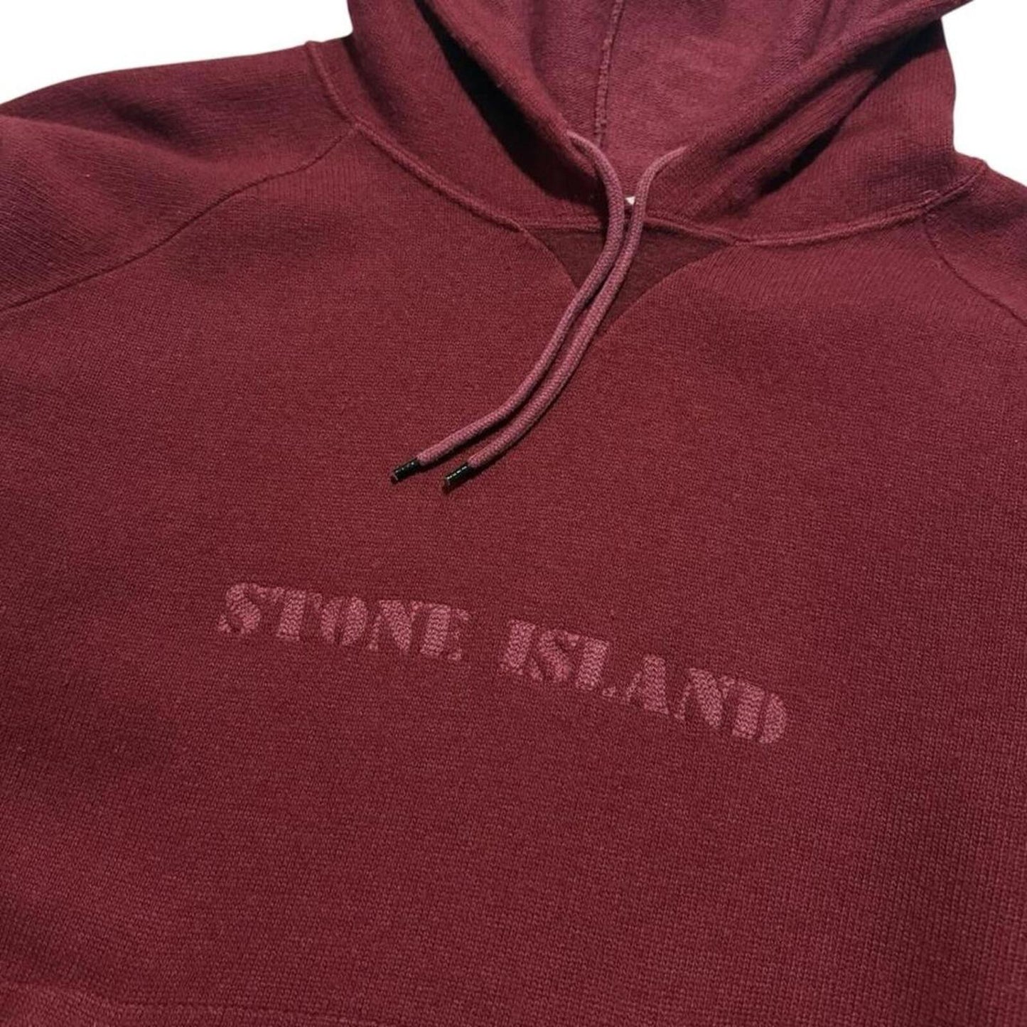 Stone Island 90's Pullover Hoodie | Large, Burgundy