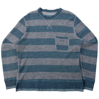 Vintage 2000s Hugo Boss Reversible Striped Wool Jumper Size L