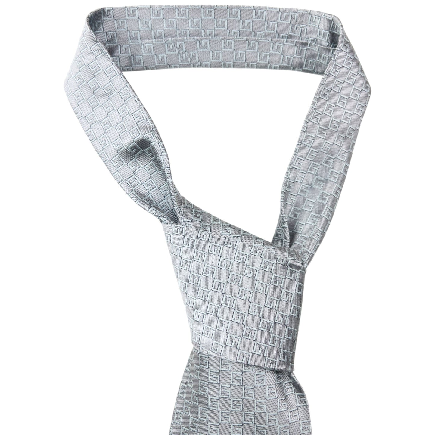 Vintage 2000s Gucci Monogram Silk Tie | O/S, Grey