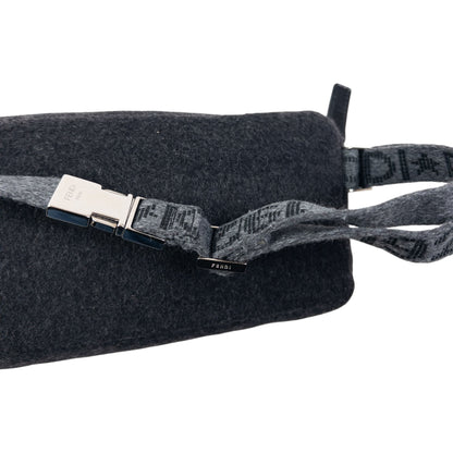 Vintage 2000s Fendi Wool Crossbody Bag | O/S, Grey