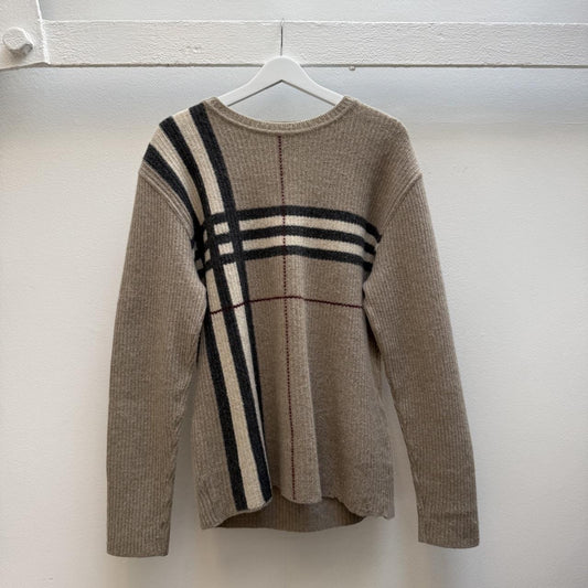 Burberry Vintage Nova Check Knit Jumper Beige (M) | Medium, Beige