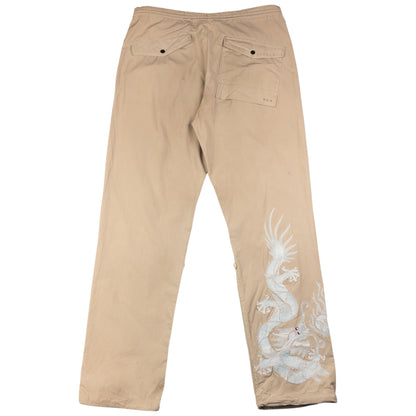Vintage Maharishi Embroidered Dragon Roll Up Trousers Size M