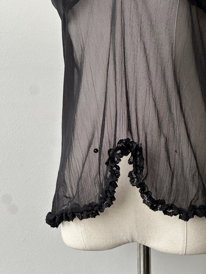 Vintage 2000s Sheer Sleeveless Lace Top - S-M