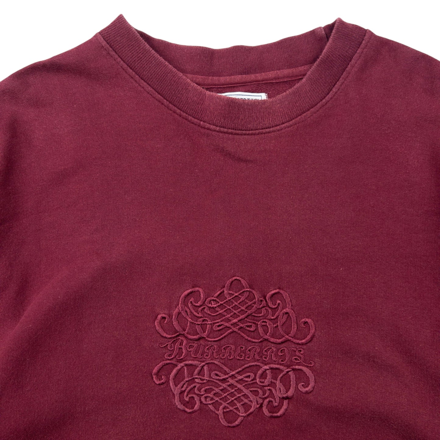 Vintage 90s Burberry Embroidered Sweatshirt Size S | Small, Burgundy